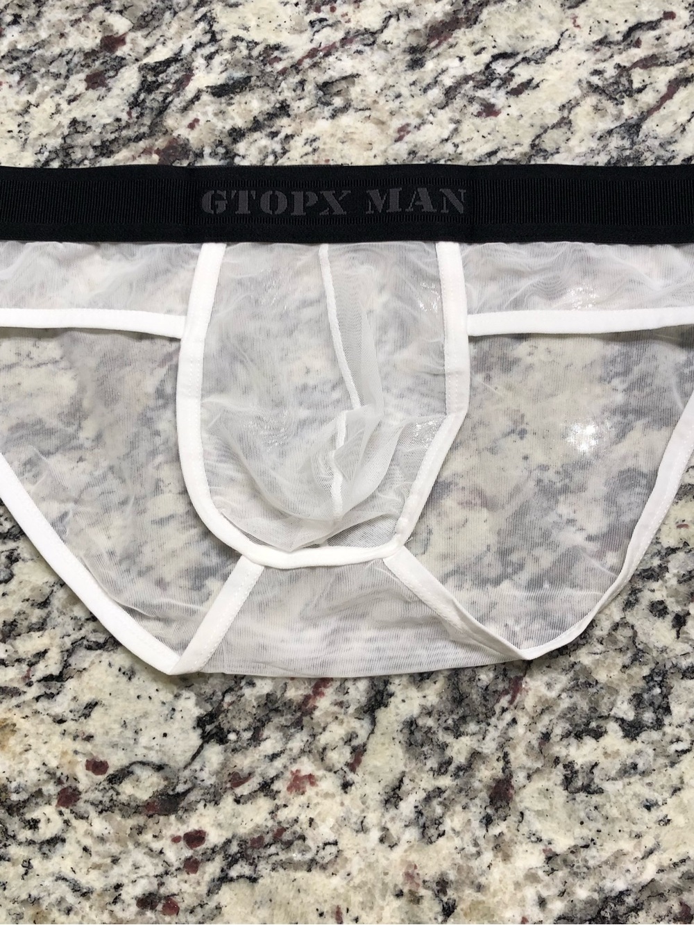 Mens sexy translucent sport briefs